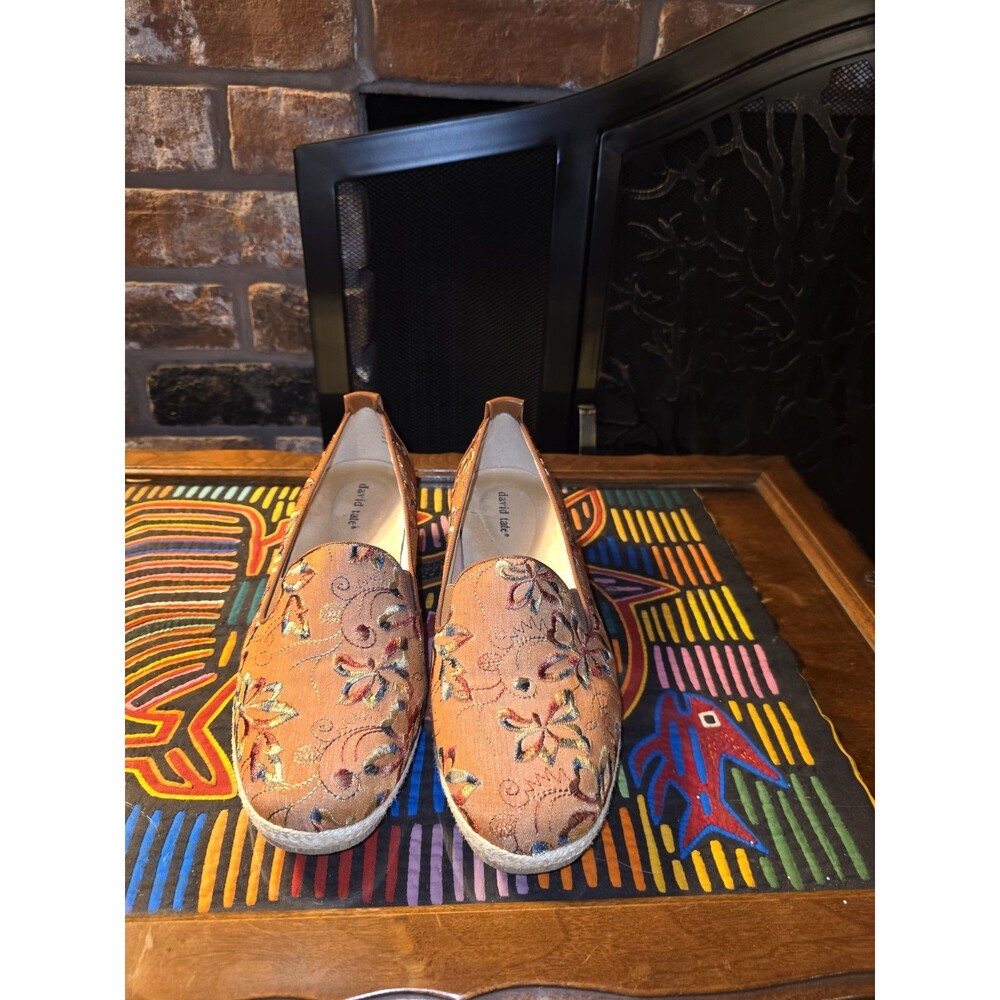 David Tate Embroidered Espadrille Flat (Lola style) Size 10 - Picture 1 of 6